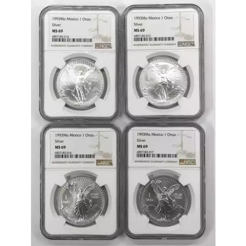 1993-Mo Mexico 1 oz Silver Libertad Onza NGC MS69