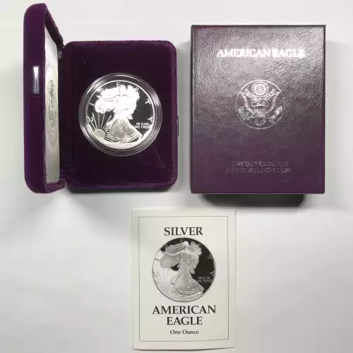 1993-P Proof Silver Eagle w OGP - Box & COA