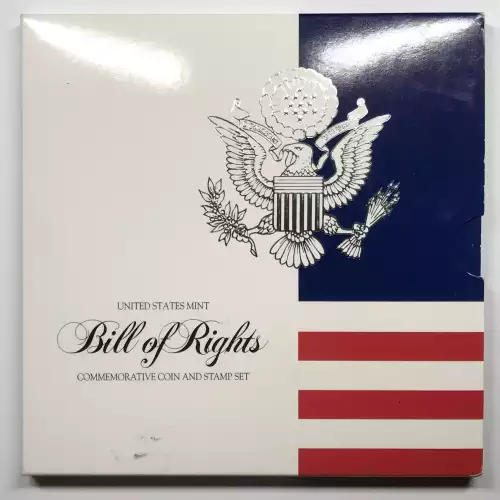 1993-S Bill of Rights Coin & Stamp Set - Proof Silver Half Dollar & 25¢ Stamp