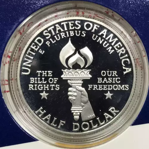 1993-S Bill of Rights Coin & Stamp Set - Proof Silver Half Dollar & 25¢ Stamp (5)