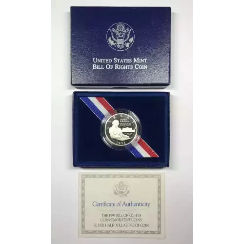 1993-S Bill of Rights James Madison Proof Silver Half Dollar w US Mint Box & COA
