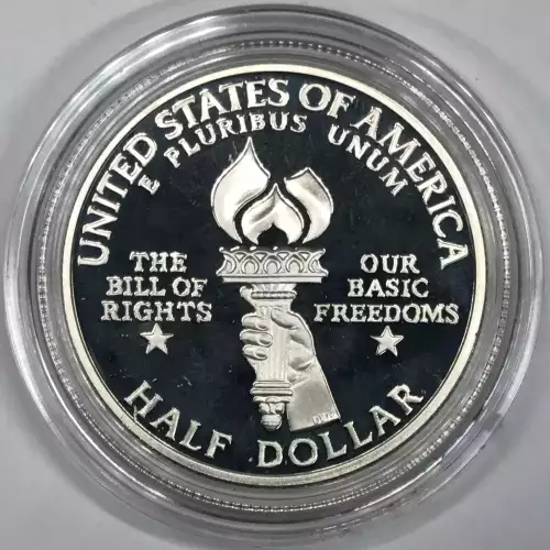 1993-S Bill of Rights Two-Coin Proof Set Silver Dollar & Half US Mint Box & COA