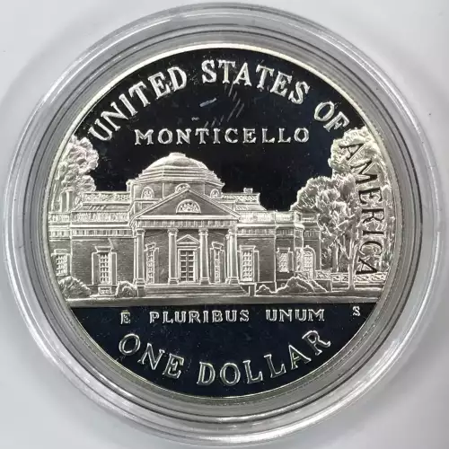 1993-S Thomas Jefferson 250th Anniversary Proof Silver Dollar US Mint Box & COA (4)