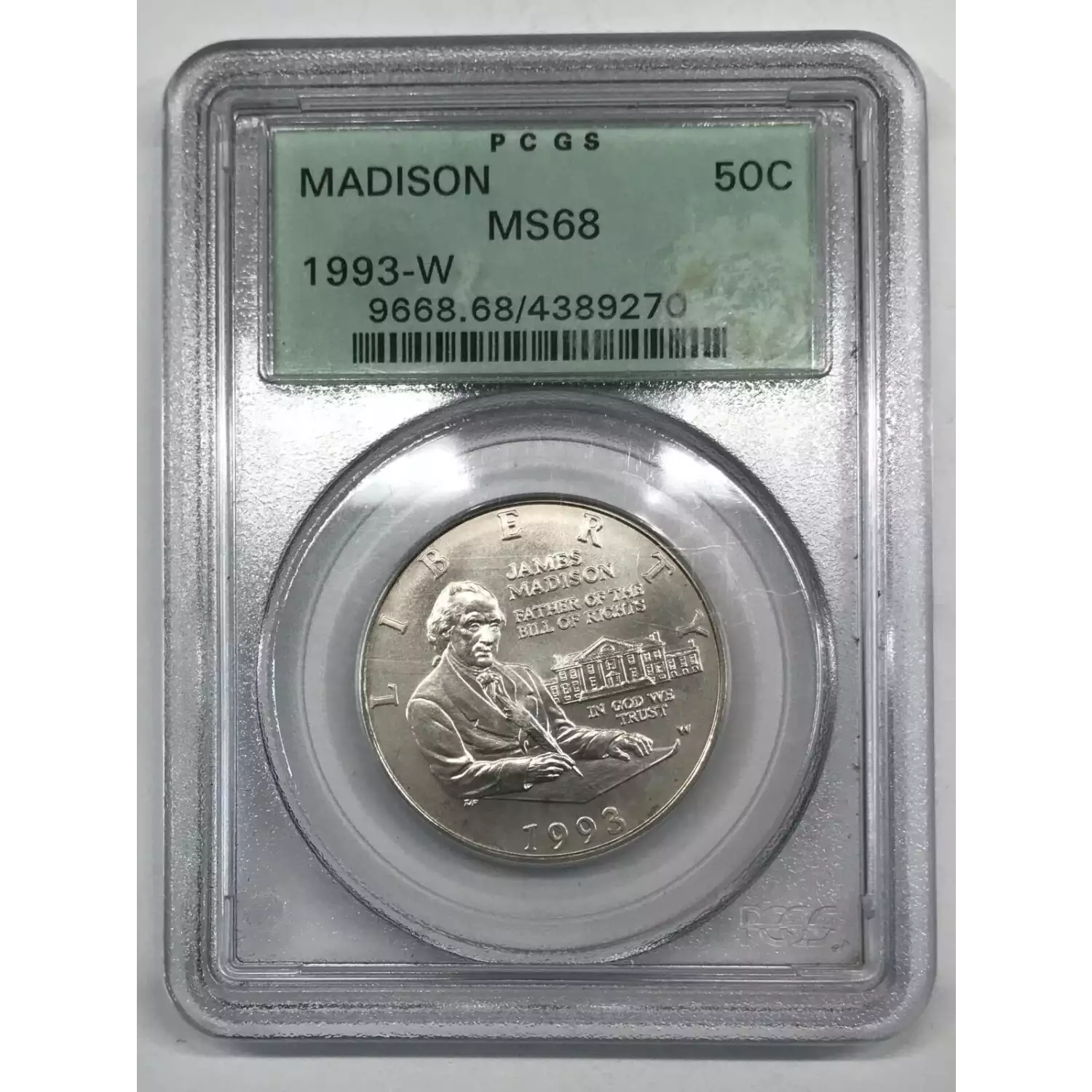 1993-D Uncirculated Madison Bill Of Rights Commemorative Silver Dollar $1 – Denver Mint