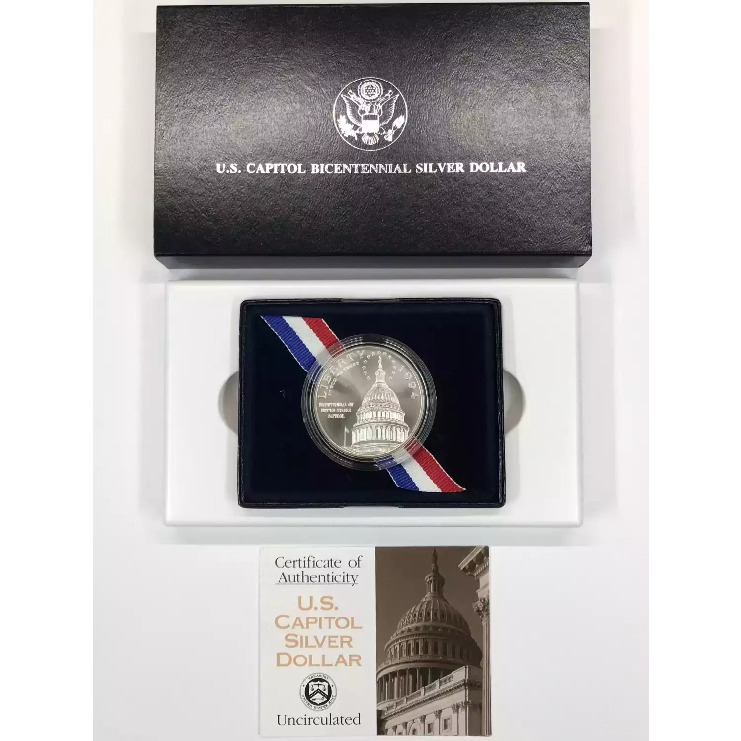 1994-D US Capitol Bicentennial Uncirculated Silver Dollar US Mint OGP Box & COA