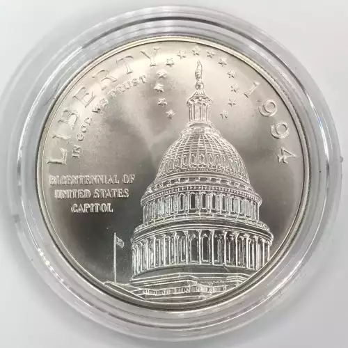 1994-D US Capitol Bicentennial Uncirculated Silver Dollar US Mint OGP Box & COA