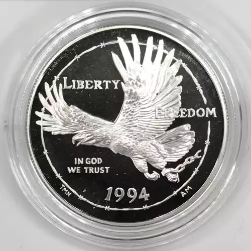 1994-P US Prisoner of War (POW) Museum Proof Silver Dollar US Mint OGP Box & COA (2)