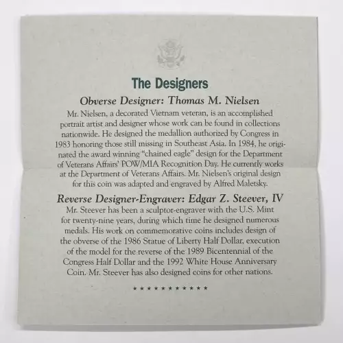 1994-P US Prisoner of War (POW) Museum Proof Silver Dollar US Mint OGP Box & COA (3)