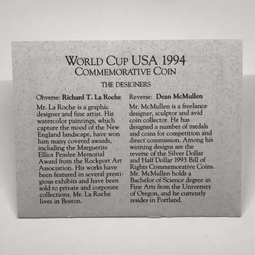 1994-P World Cup Soccer Proof Clad Half Dollar w US Mint OGP - Box & COA (5)