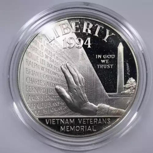 1994 U.S. Veterans - Three Coin Set - Proof - POW, Vietnam & Women in Military Service Silver Dollars - Box & COA (9)