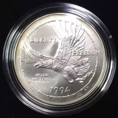 1994 US Veterans 3-Coin Uncirculated Silver Dollar Set w US Mint OGP - Box & COA