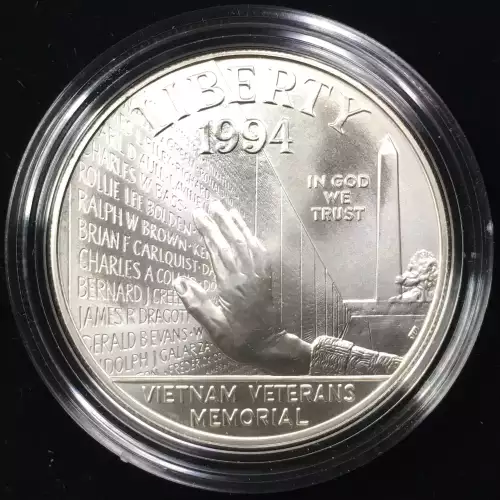 1994 US Veterans 3-Coin Uncirculated Silver Dollar Set w US Mint OGP - Box & COA (2)