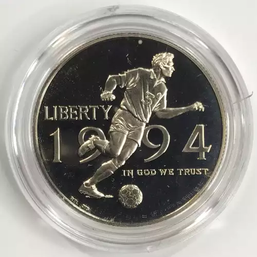 1994 World Cup Soccer - Two Coin Set - Proof Half Dollar & Silver Dollar - Box & COA (3)