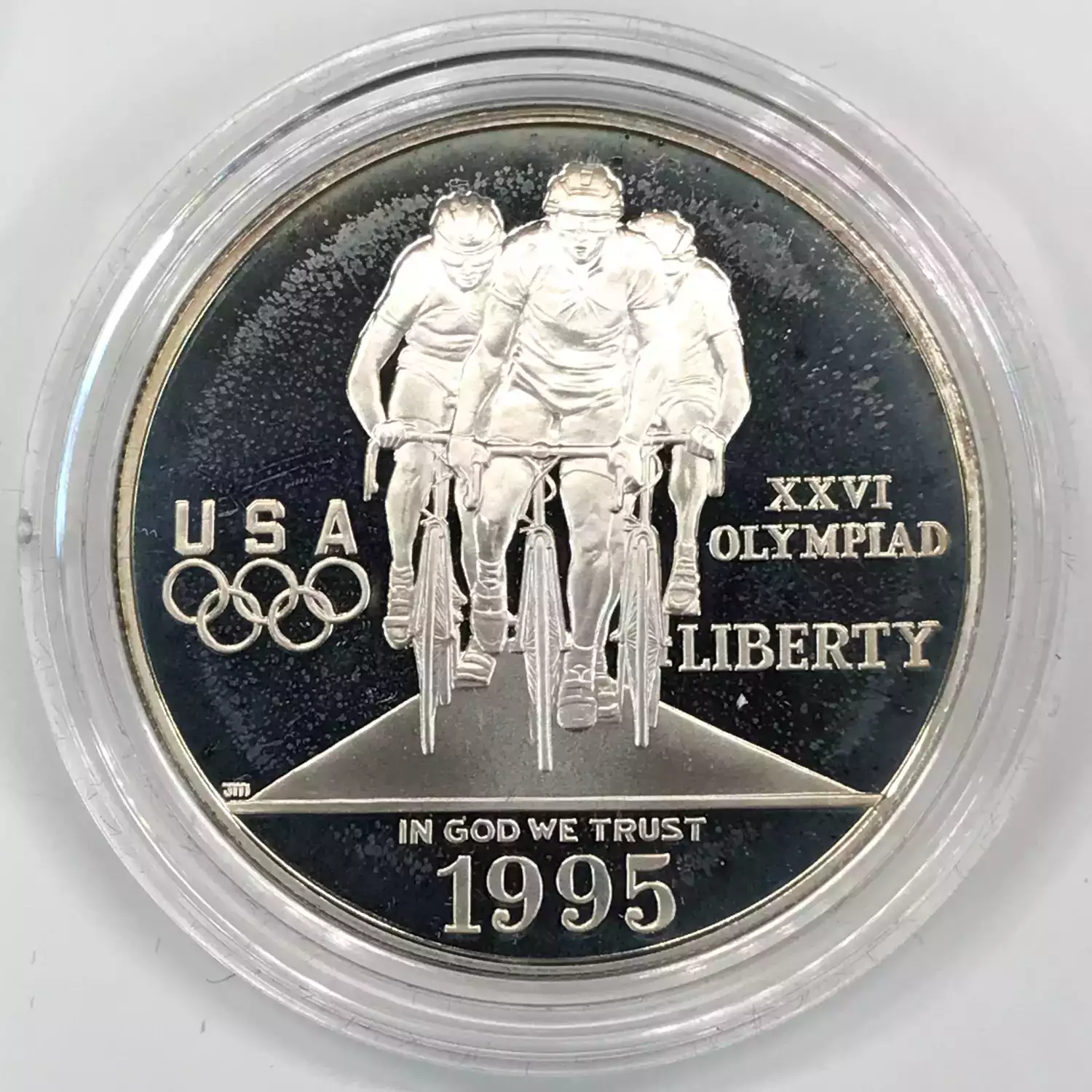 1995-P Olympic Cycling Proof Silver Dollar w US Mint OGP - Box & COA (3)