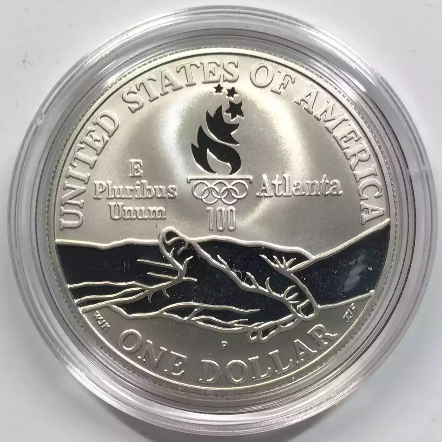 1995-P Paralympics Blind Runner Proof Silver Dollar w US Mint OGP - Box & COA