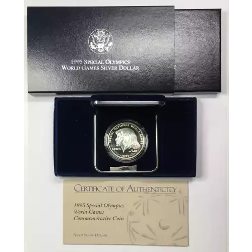 1995-P Special Olympics World Games Proof Silver Dollar w US Mint OGP Box & COA (4)