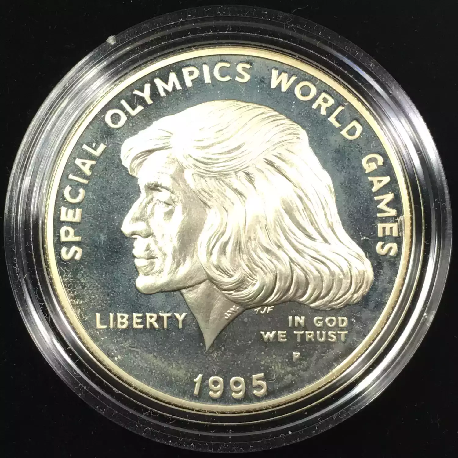 1995-P Special Olympics World Games Proof Silver Dollar w US Mint OGP Box & COA
