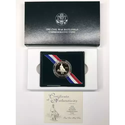 1995-S Civil War Battlefield Proof Clad Half Dollar w US Mint OGP - Box & COA