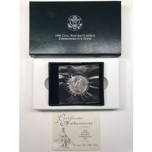 1995-S Civil War Battlefield Uncirculated Clad Half Dollar w US Mint OGP Box COA