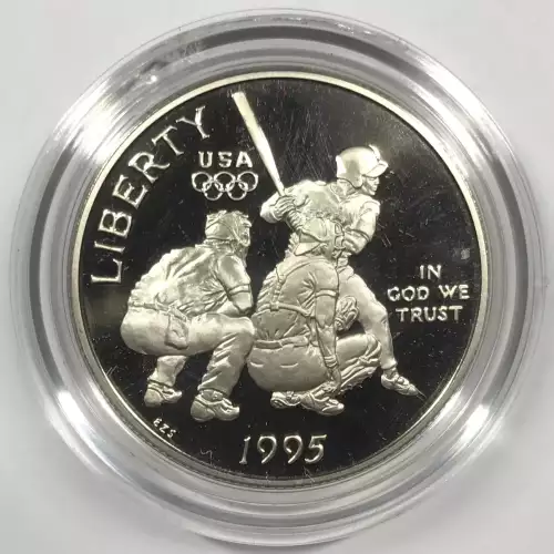 1995-S Olympic Baseball Proof Clad Half Dollar w US Mint OGP - Box & COA  (5)