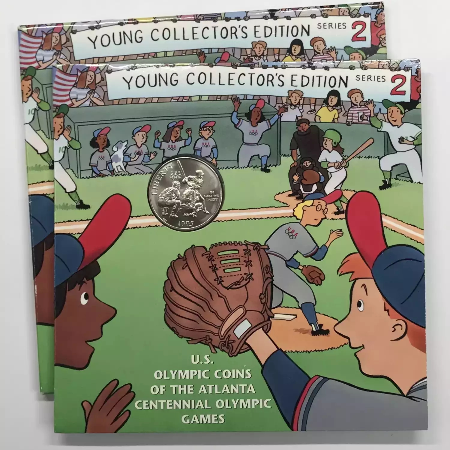 1995-S Olympic Baseball Uncirculated Half Dollar Young Collector's Edition w OGP (2)