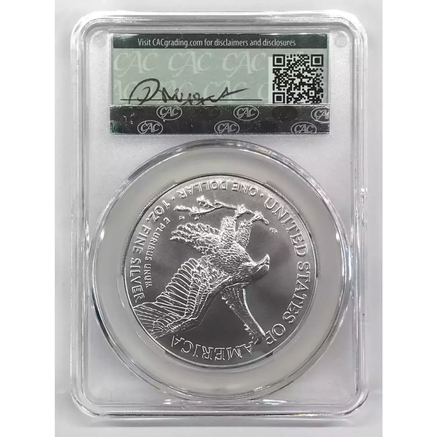 2024 Silver Eagle CACG MS 70 Paul Nugget Signature First Delivery