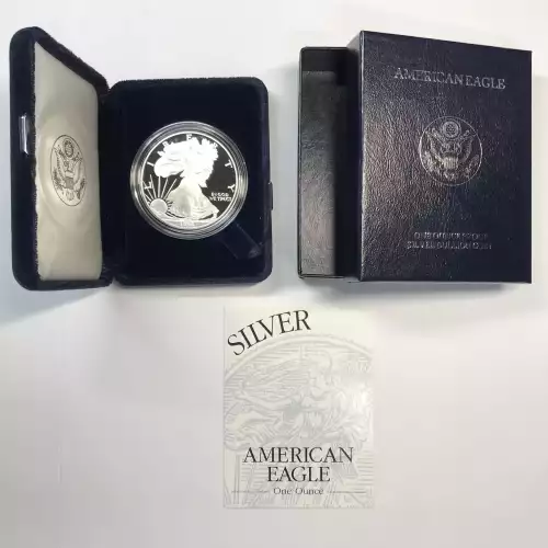 1996-P Proof Silver Eagle w OGP - Box & COA