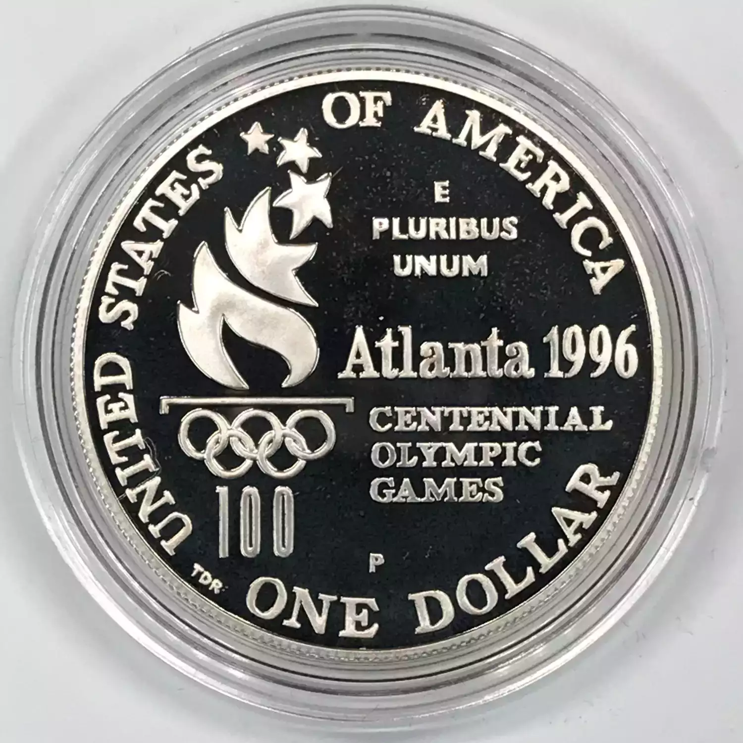 1996-P XXVI Olympiad Rowing Proof Silver Dollar - Box & COA (4)
