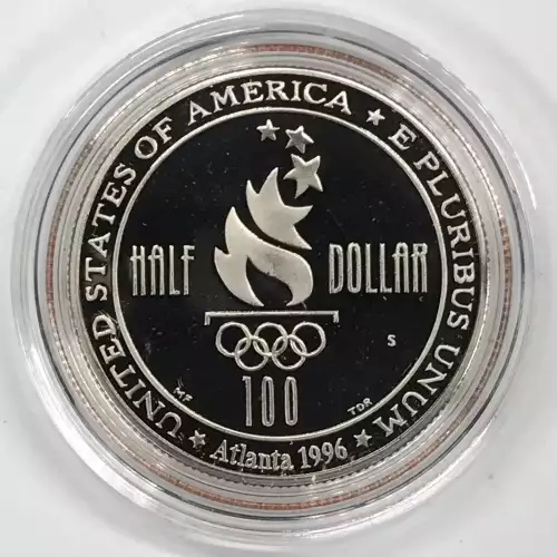 1996-S Olympic Soccer Proof Clad Half Dollar w US Mint OGP - Box & COA (5)