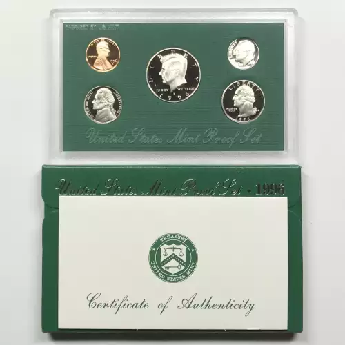 1996 US Mint Proof Set w OGP - Box & COA