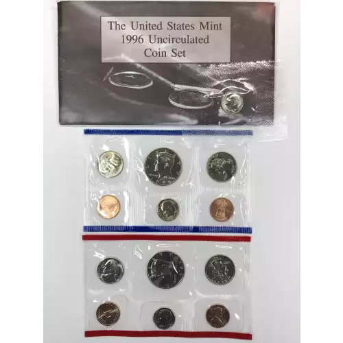 1996 US Mint Uncirculated 11-Coin P & D Set with 1996-W Roosevelt Dime