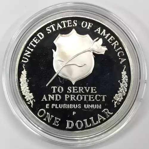 1997-P National Law Enforcement Officers Memorial Proof Silver Dollar Box & COA