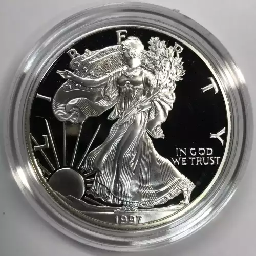 1997-P Proof Silver Eagle w OGP - Box & COA