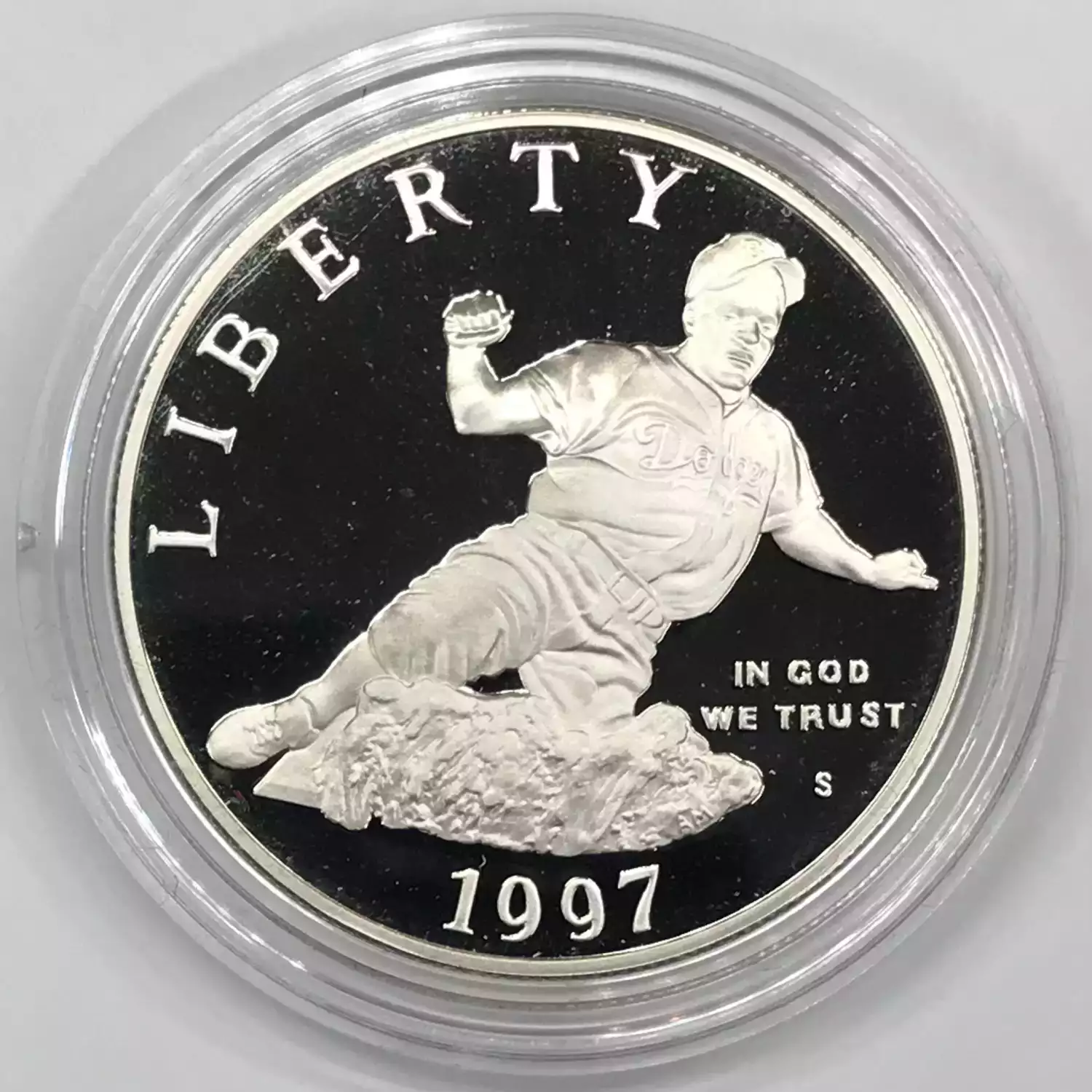 1997-S Jackie Robinson Proof Silver Dollar w US Mint OGP - Box & COA (5)