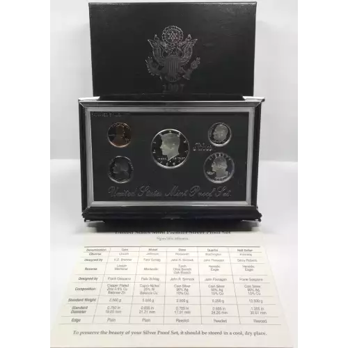 1997-S Premier Silver Proof Set w US Mint OGP - Box & COA
