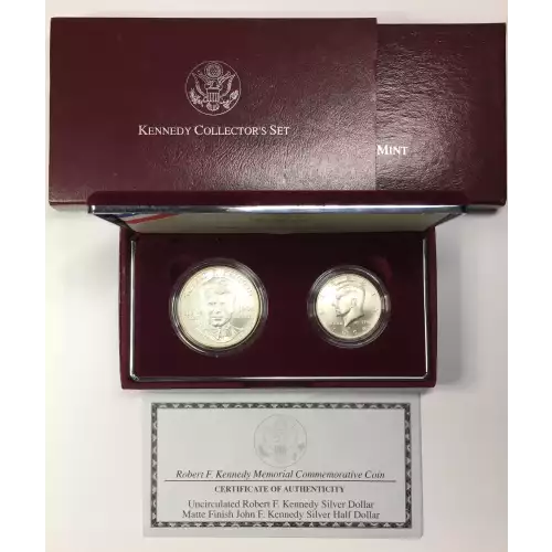 1998 Kennedy Collector's Set - 1998-S Matte Finish Kennedy Half Dollar & RFK $1