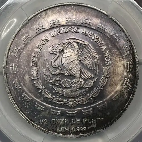 1998-Mo Disco de la Muerte Mexico 1/2 oz Silver 2 Pesos PCGS MS-67 (3)