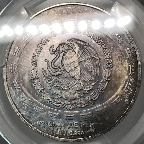 1998-Mo Disco de la Muerte Mexico 1/2 oz Silver 2 Pesos PCGS MS-67 (2)