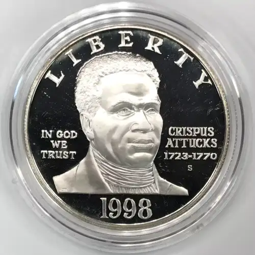 1998-S Black Revolutionary War Patriots Proof Silver Dollar - Coin Only