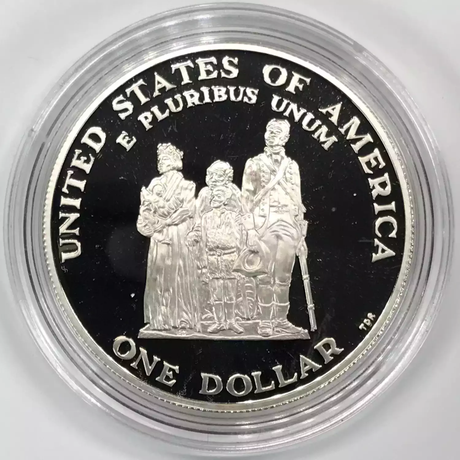 1998-S Black Revolutionary War Patriots Proof Silver Dollar w US Mint Box & COA