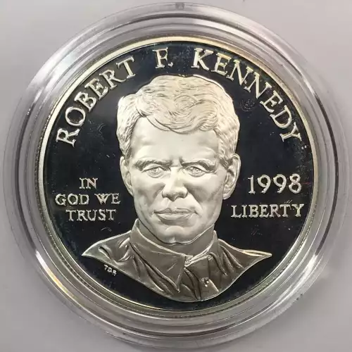 1998-S Robert F. Kennedy Proof Silver Dollar w US Mint OGP - Box & COA