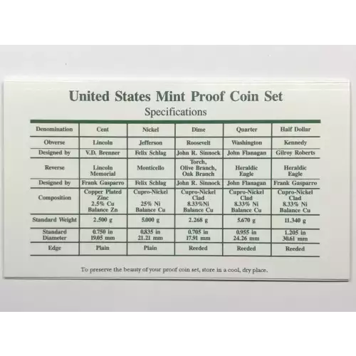 1998 US Mint Proof Set w OGP - Box & COA