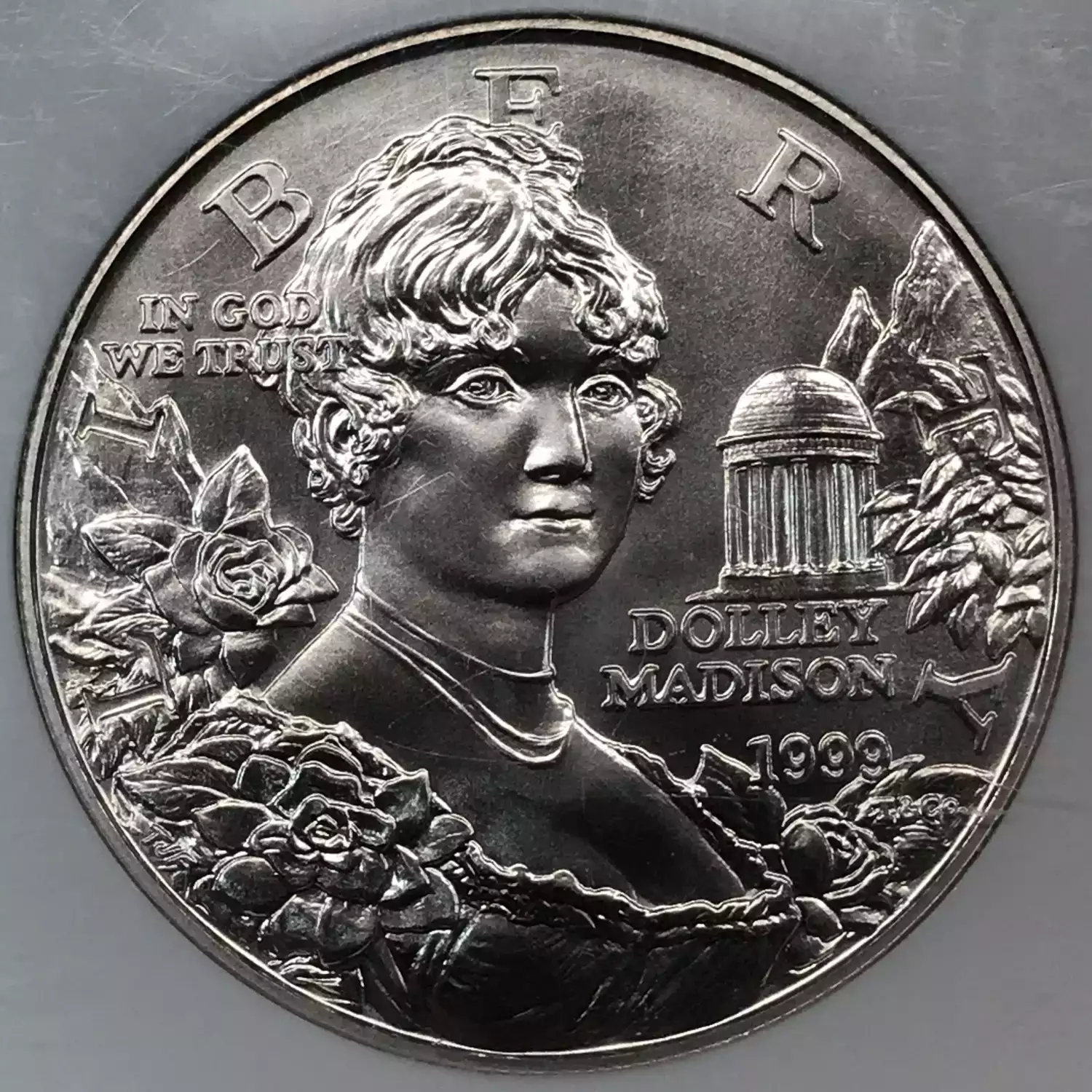 世界最高鑑定品　NGC MS70 アメリカ ドリー・マディソン 銀貨 1999 1999 Dolley Madison Commemorative Silver Dollar NGC MS-70