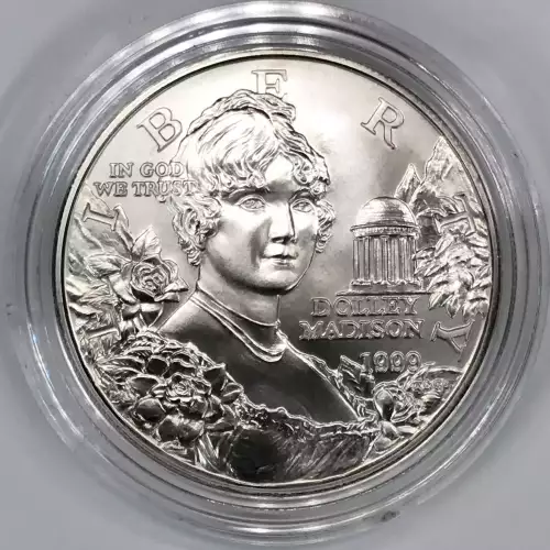 1999 Dolley Madison Two-Coin Proof & Uncirculated Silver Dollar Set US Mint OGP 