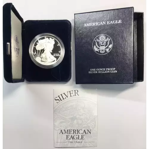 1999-P Proof Silver Eagle w OGP - Box & COA