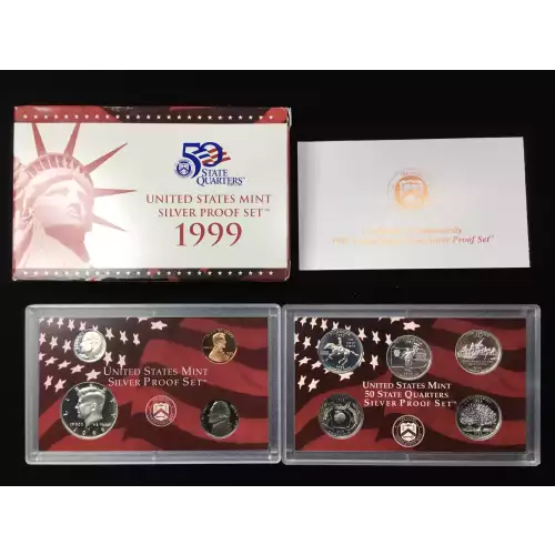 1999-S US Mint Silver Proof Set w OGP - Box & COA