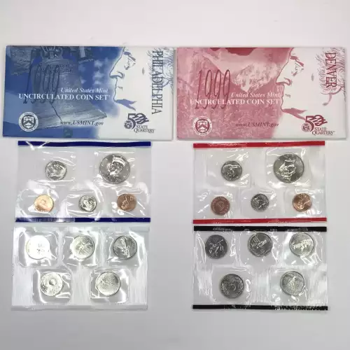 1999 US Mint Uncirculated Coin Set - P & D (13)