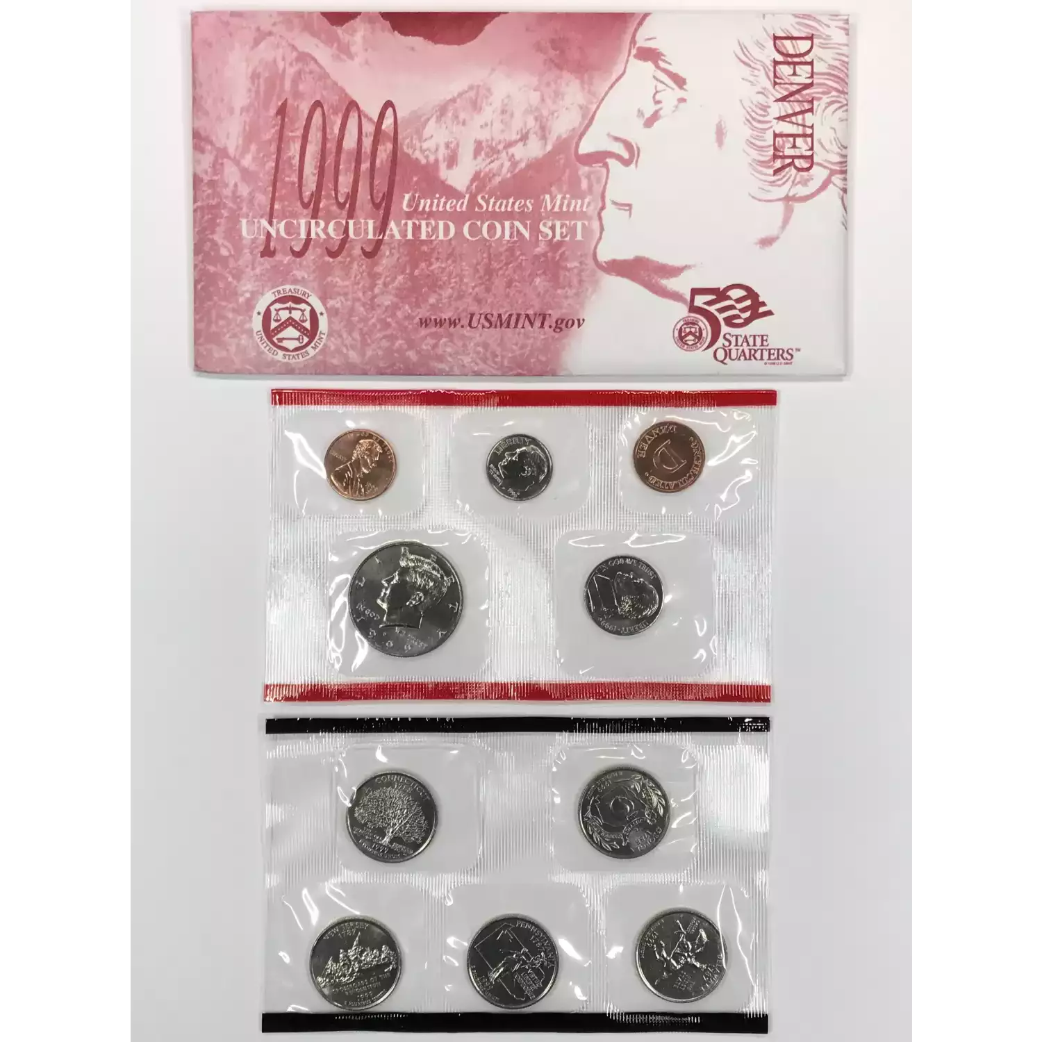 1999 US Mint Uncirculated Coin Set - P & D (11)