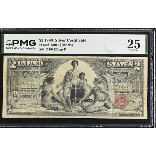 $2 1896 Small Red Silver Certificates 248 (2)