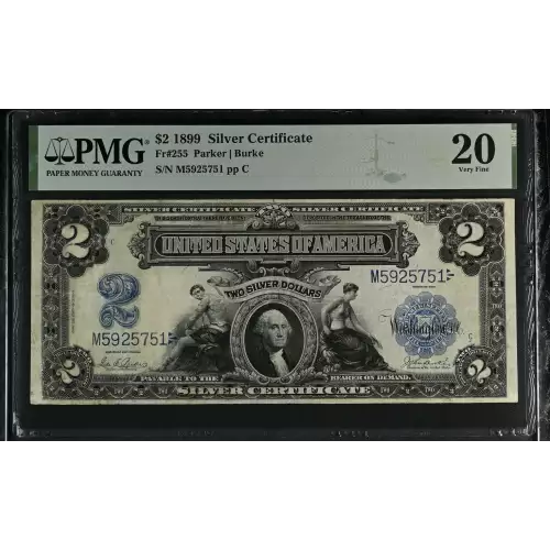 $2 1899 Blue Silver Certificates 255